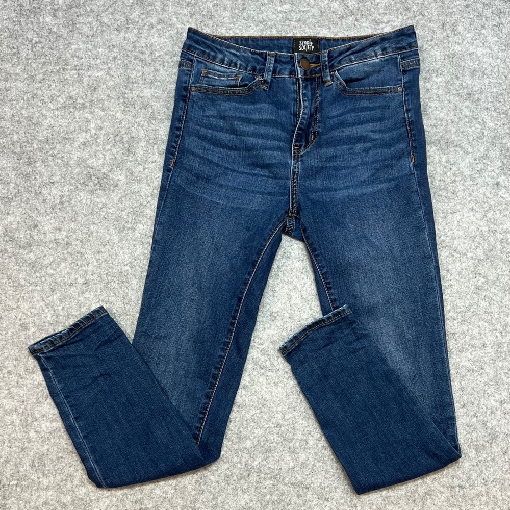 Simple Society Womens Dark Wash High Rise Skinny‎ Jeans Size 3/26 Stretch Denim